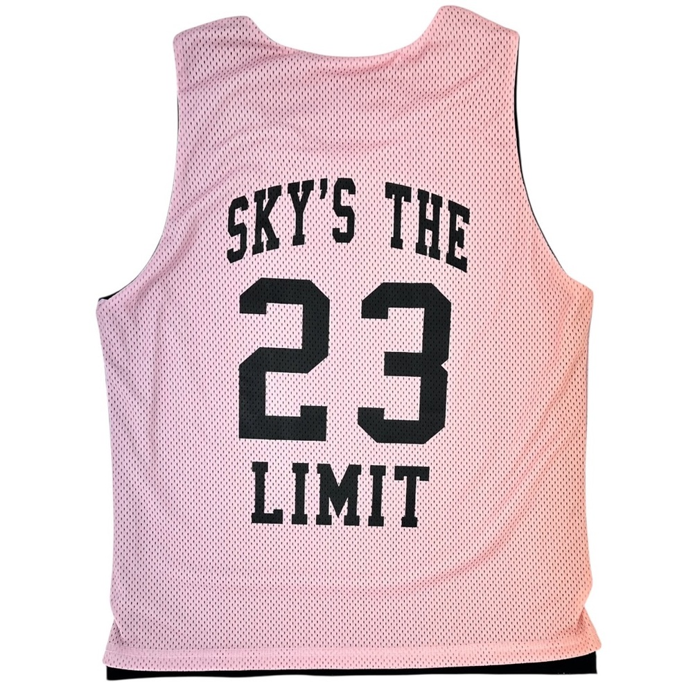 EXTRA BUTTER Reversible “Sky's The Limit” Black Purple Pink Mesh Jersey Tank Top